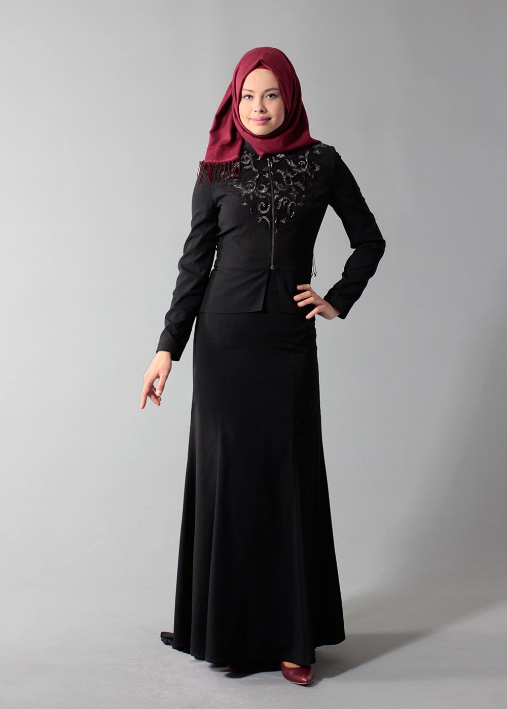Tesettür giyim SİYAH T 3131E Mini Burble Tesettür Etk.Tkm-Alv Fashion