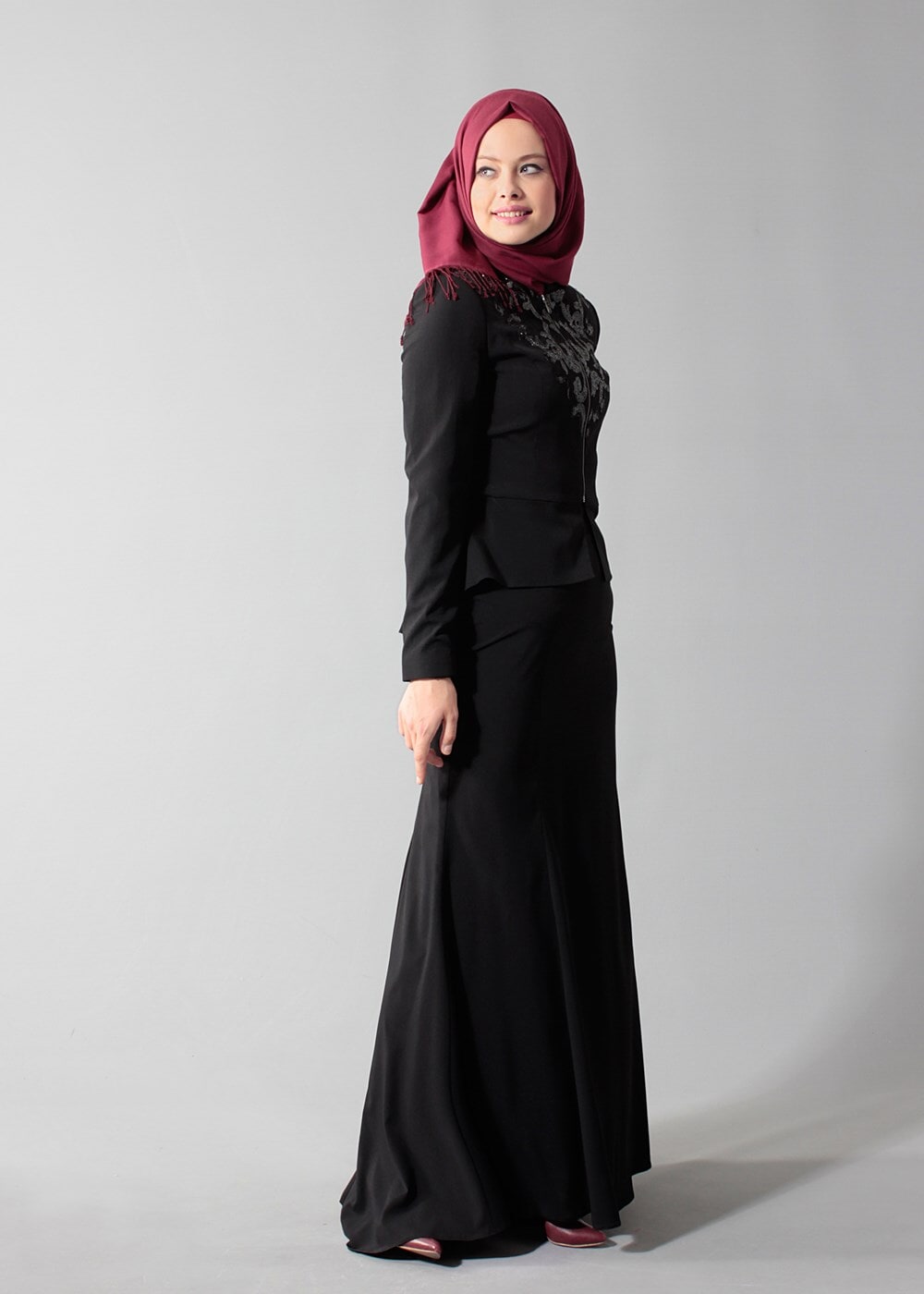 Tesettür giyim SİYAH T 3131E Mini Burble Tesettür Etk.Tkm-Alv Fashion