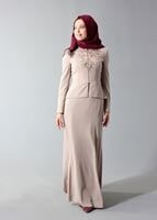 Tesettür giyim BEJ T 3131E Mini Burble Tesettür Etk.Tkm-Alv Fashion