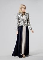 Tesettür giyim LACİVERT T 3095 Jakar 2&prime;li Elb.Tkm.-Alv Fashion