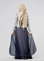 Tesettür giyim LACİVERT T 3095 Jakar 2&prime;li Elb.Tkm.-Alv Fashion