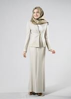 Hijab clothing BEIGE T 3121 Jakar 2Li Tesettür Elb.Tkm-Alv Fashion
