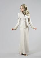 Hijab clothing BEIGE T 3121 Jakar 2Li Tesettür Elb.Tkm-Alv Fashion