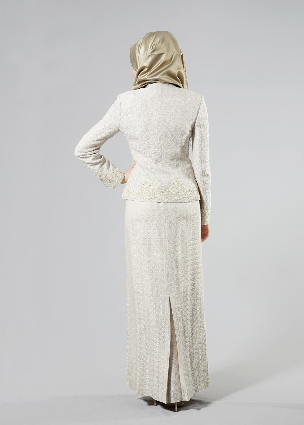 Hijab clothing BEIGE T 3121 Jakar 2Li Tesettür Elb.Tkm-Alv Fashion