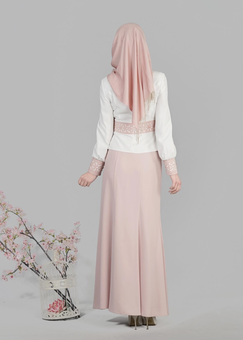 Tesettür giyim KREM T 3138E Farah 2li Tesettür Etk.Tkm-Alv Fashion