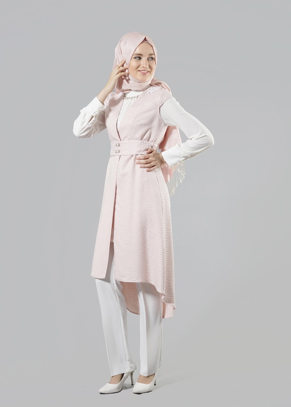 Tesettür giyim PUDRA T 3103P Jakar Tesettür Pnt Tkm-Alv fashion