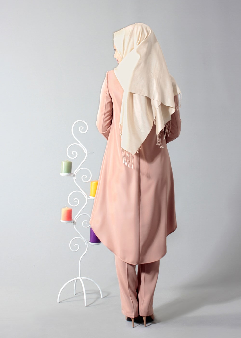 Tesettür giyim KAHVE T 3093P Elite Tesettür 3lü Pnt.Tkm-Alv Fashion