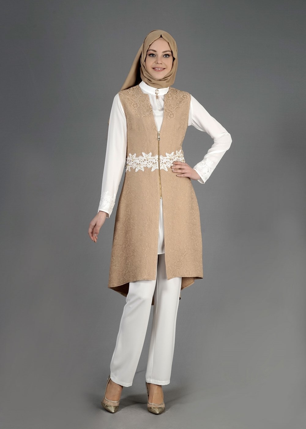 Tesettür giyim ALTIN T 3119P Jakar Tesettür Pnt Tkm-Alv Fashion