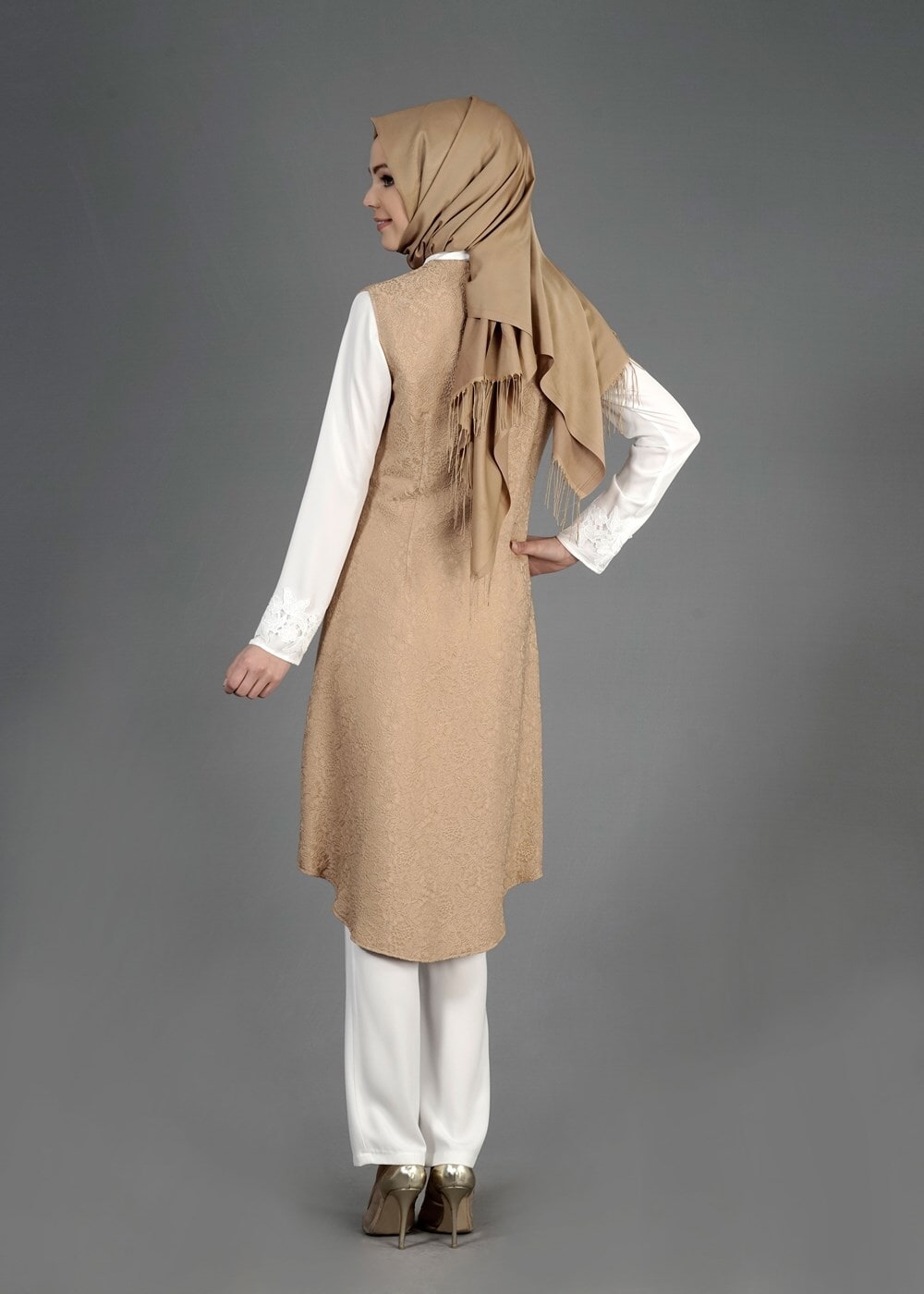 Tesettür giyim ALTIN T 3119P Jakar Tesettür Pnt Tkm-Alv Fashion