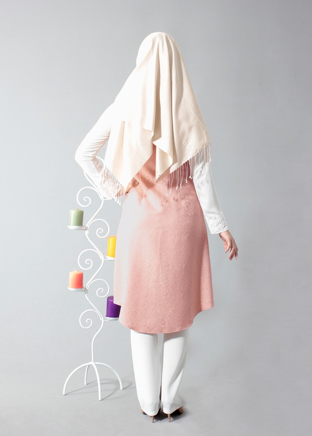 Tesettür giyim PUDRA T 3119P Jakar Tesettür Pnt Tkm-Alv Fashion