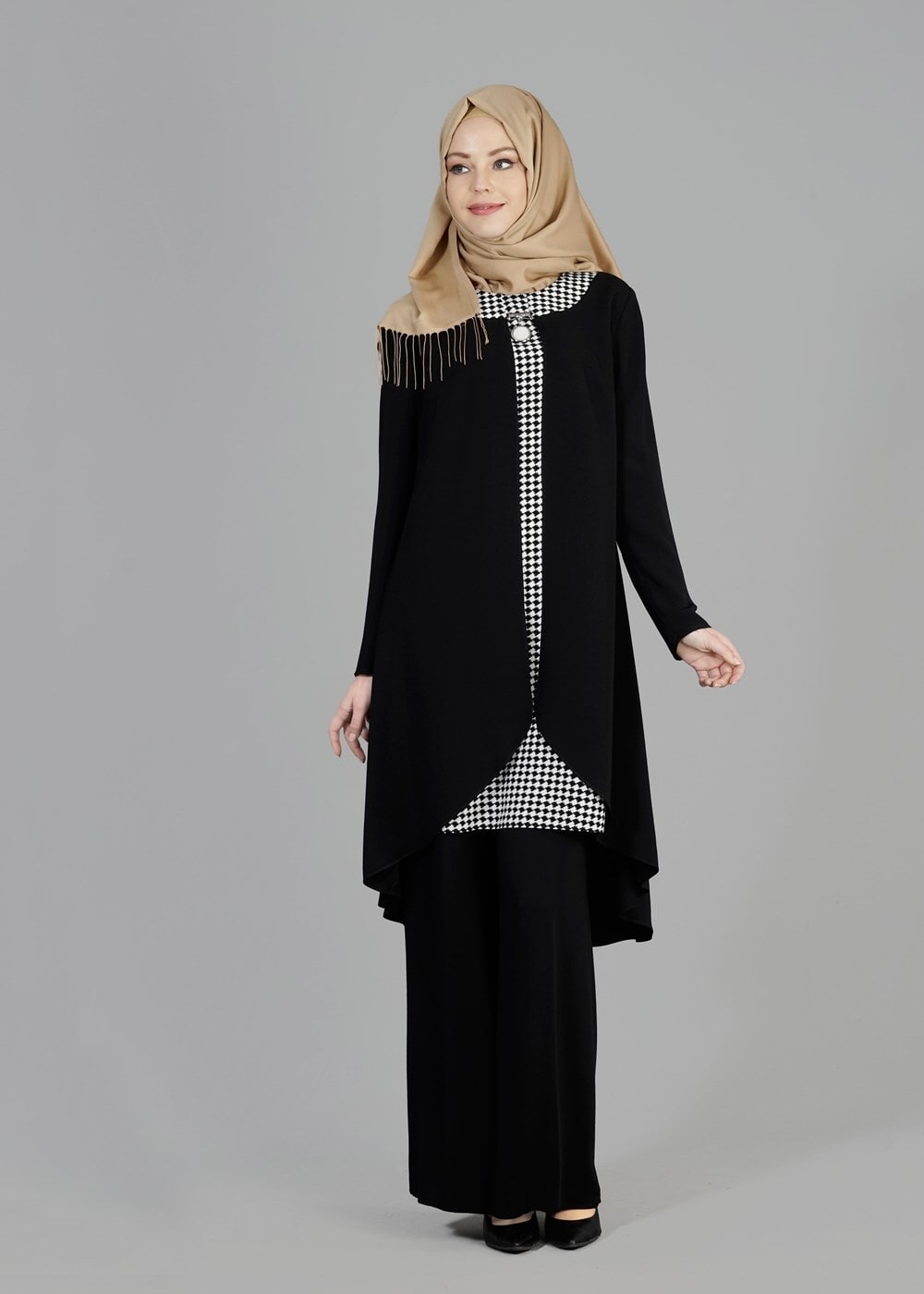 Hijab clothing BLACK T 3124P Como Emp.Tesettür  2Lİ Pnt.Tkm-Alv Fashion