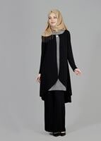 Hijab clothing BLACK T 3124P Como Emp.Tesettür  2Lİ Pnt.Tkm-Alv Fashion