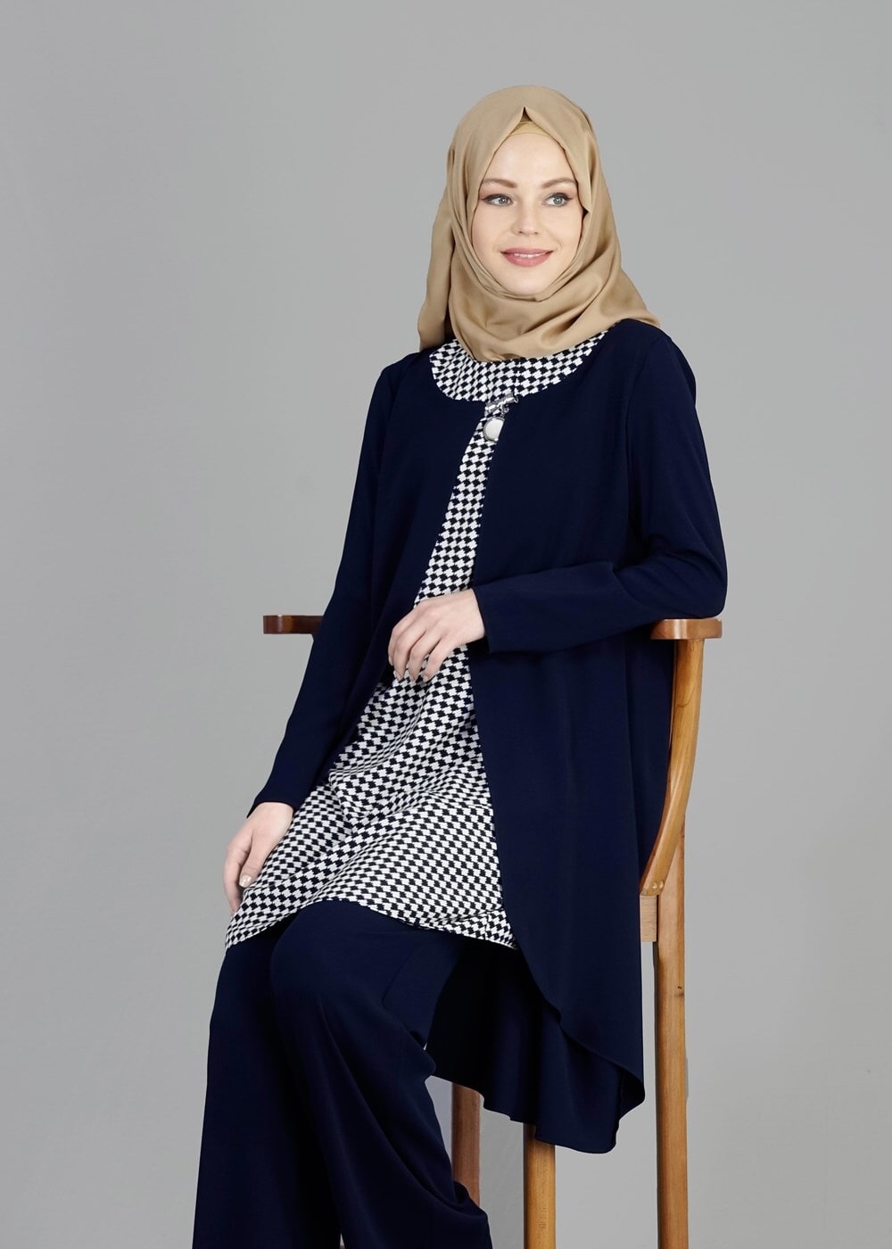 Tesettür giyim LACİVERT T 3124P Como Emp.Tesettür  2Lİ Pnt.Tkm-Alv Fashion