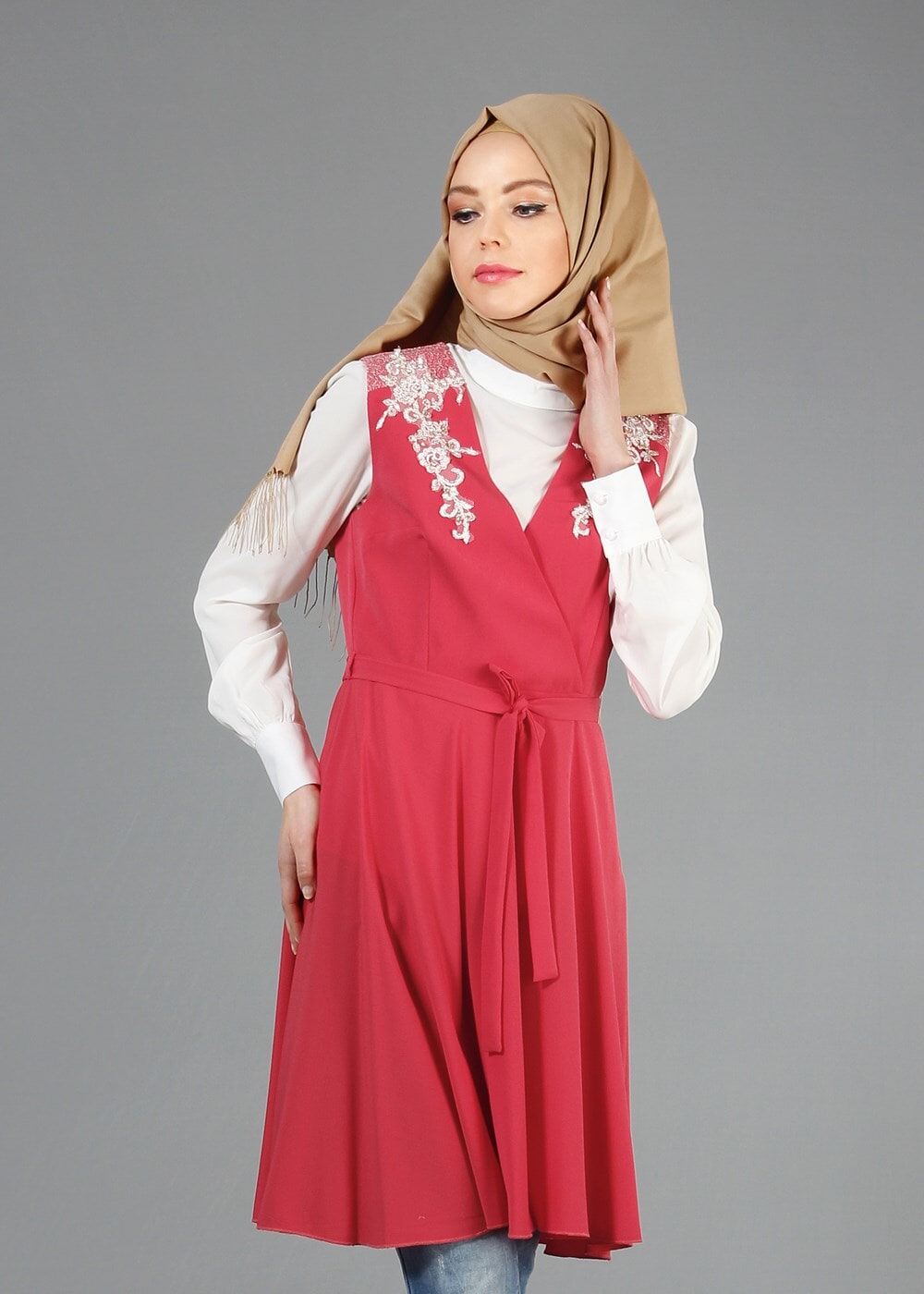 Tesettür giyim MERCAN T 4723 Sheraton Tesettür Tunik-Alv Fashion