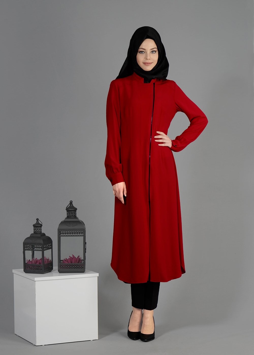 Tesettür giyim BORDO T 4770 Sheraton Tesettür Tunik-Alv Fashion
