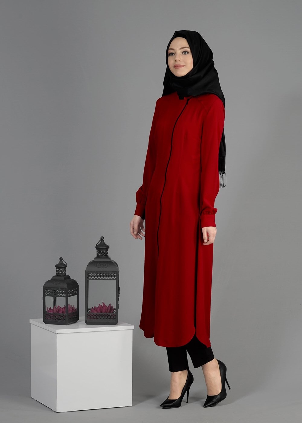 Tesettür giyim BORDO T 4770 Sheraton Tesettür Tunik-Alv Fashion