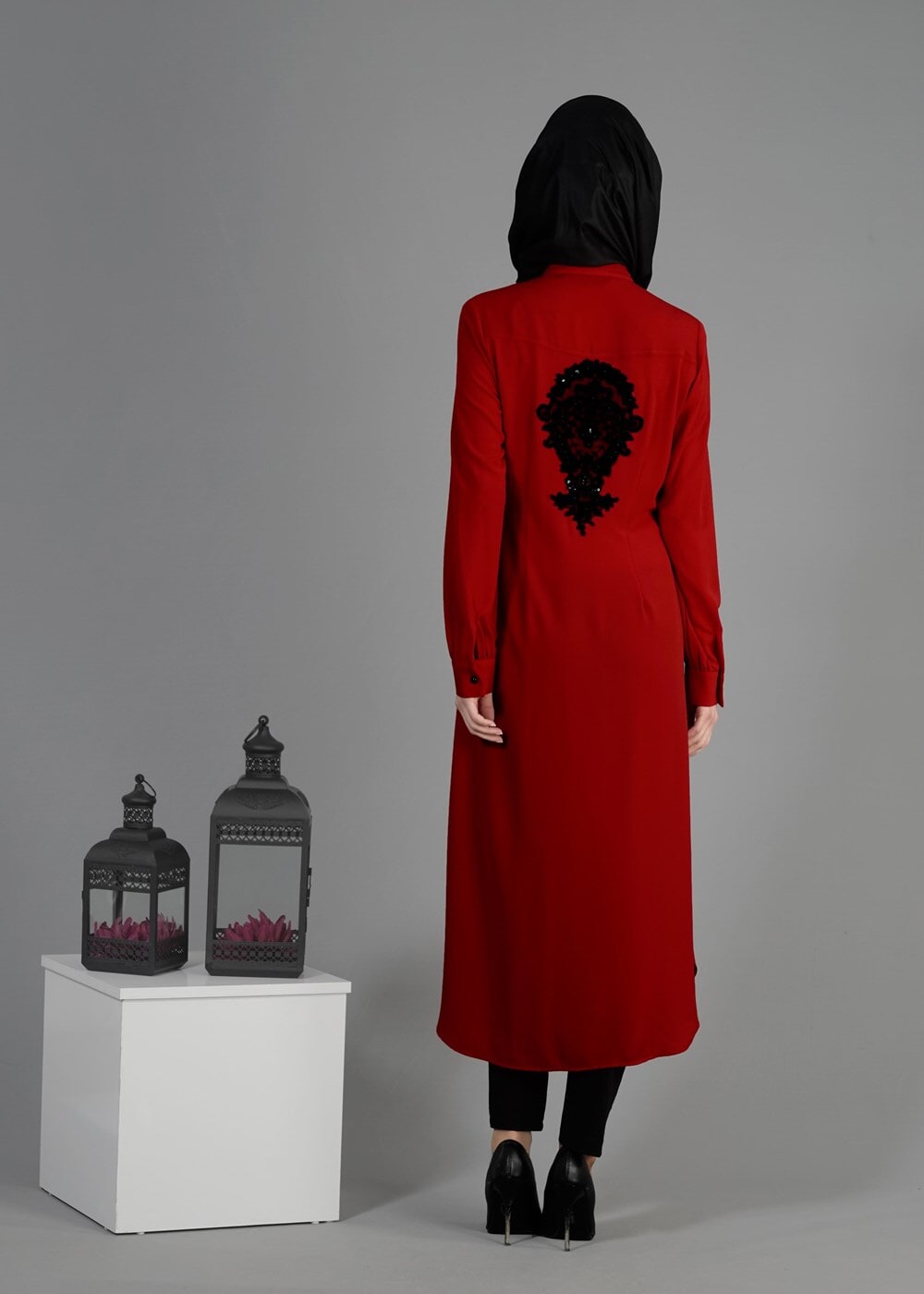 Tesettür giyim BORDO T 4770 Sheraton Tesettür Tunik-Alv Fashion