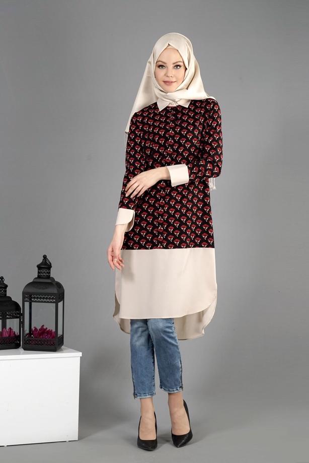 Hijab-Kleidung  T 4776 Emp.Crep Tesettür Tunik-Alv Fashion - TRENDTESETTÜR
