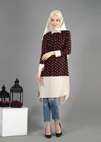 Tesettür giyim SİYAH T 4776 Emp.Crep Tesettür Tunik-Alv Fashion