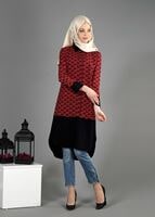 Tesettür giyim BORDO T 4776 Emp.Crep Tesettür Tunik-Alv Fashion