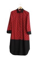 Tesettür giyim BORDO T 4776 Emp.Crep Tesettür Tunik-Alv Fashion