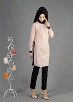 Tesettür giyim PUDRA T 4836 Almeda Tesettür Tunik-Alv Fashion