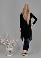 Tesettür giyim SİYAH T 4878 New Viscon Lycra Tesettür Tunik-Alv Fashion