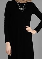Tesettür giyim SİYAH T 4878 New Viscon Lycra Tesettür Tunik-Alv Fashion
