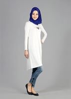 Tesettür giyim KREM T 4878 New Viscon Lycra Tesettür Tunik-Alv Fashion