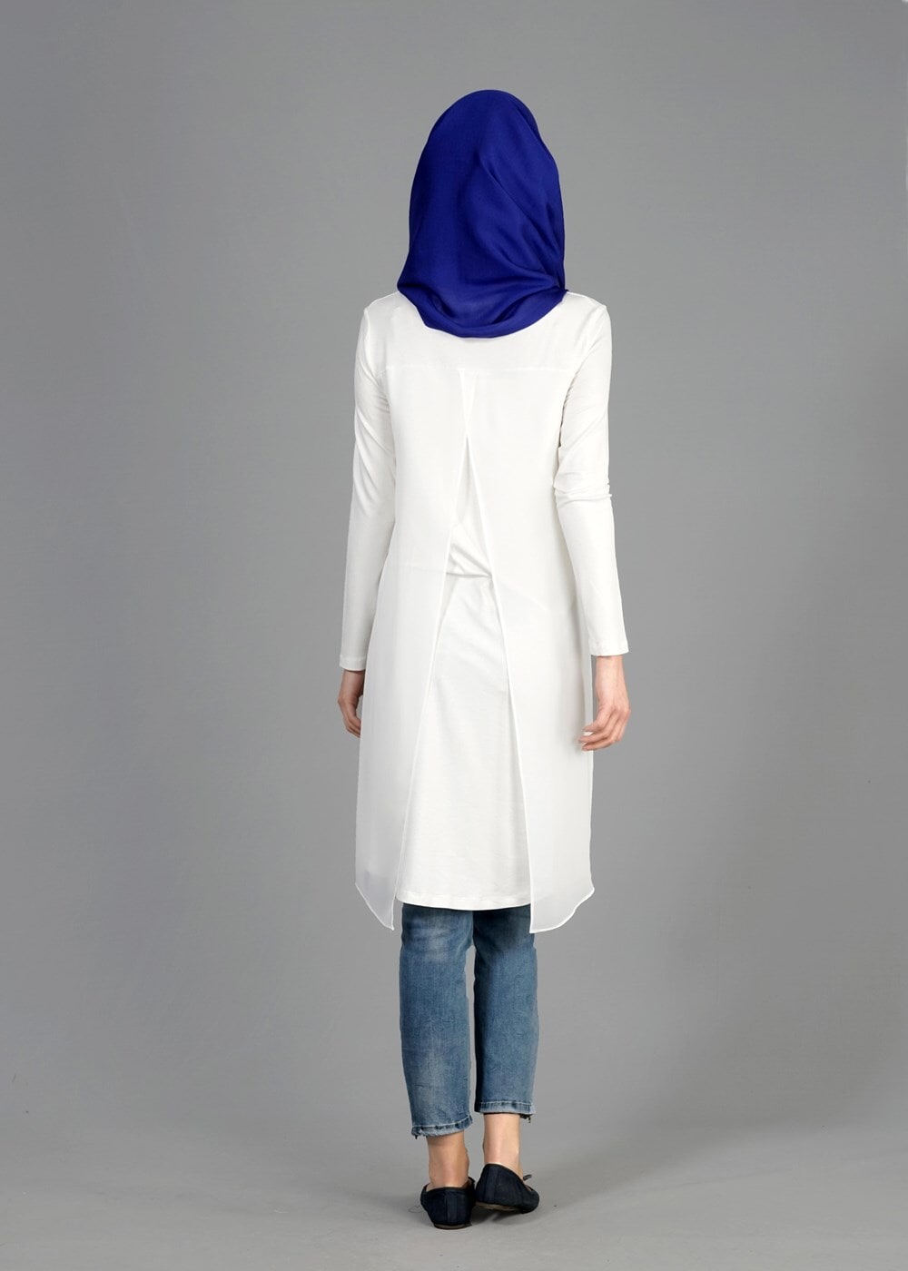 Tesettür giyim KREM T 4878 New Viscon Lycra Tesettür Tunik-Alv Fashion