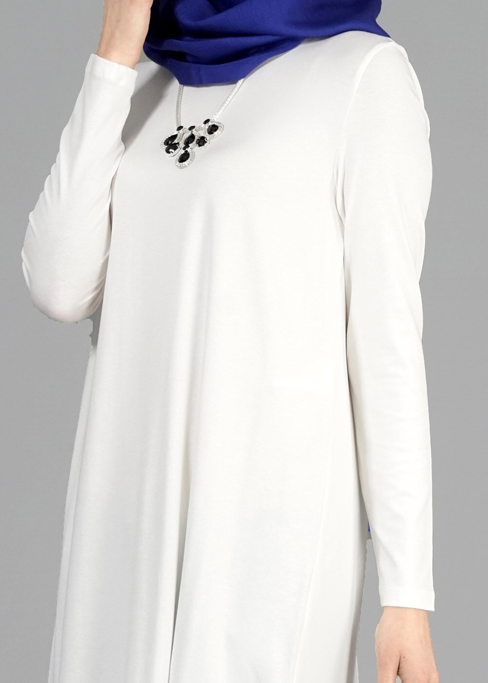 Tesettür giyim KREM T 4878 New Viscon Lycra Tesettür Tunik-Alv Fashion