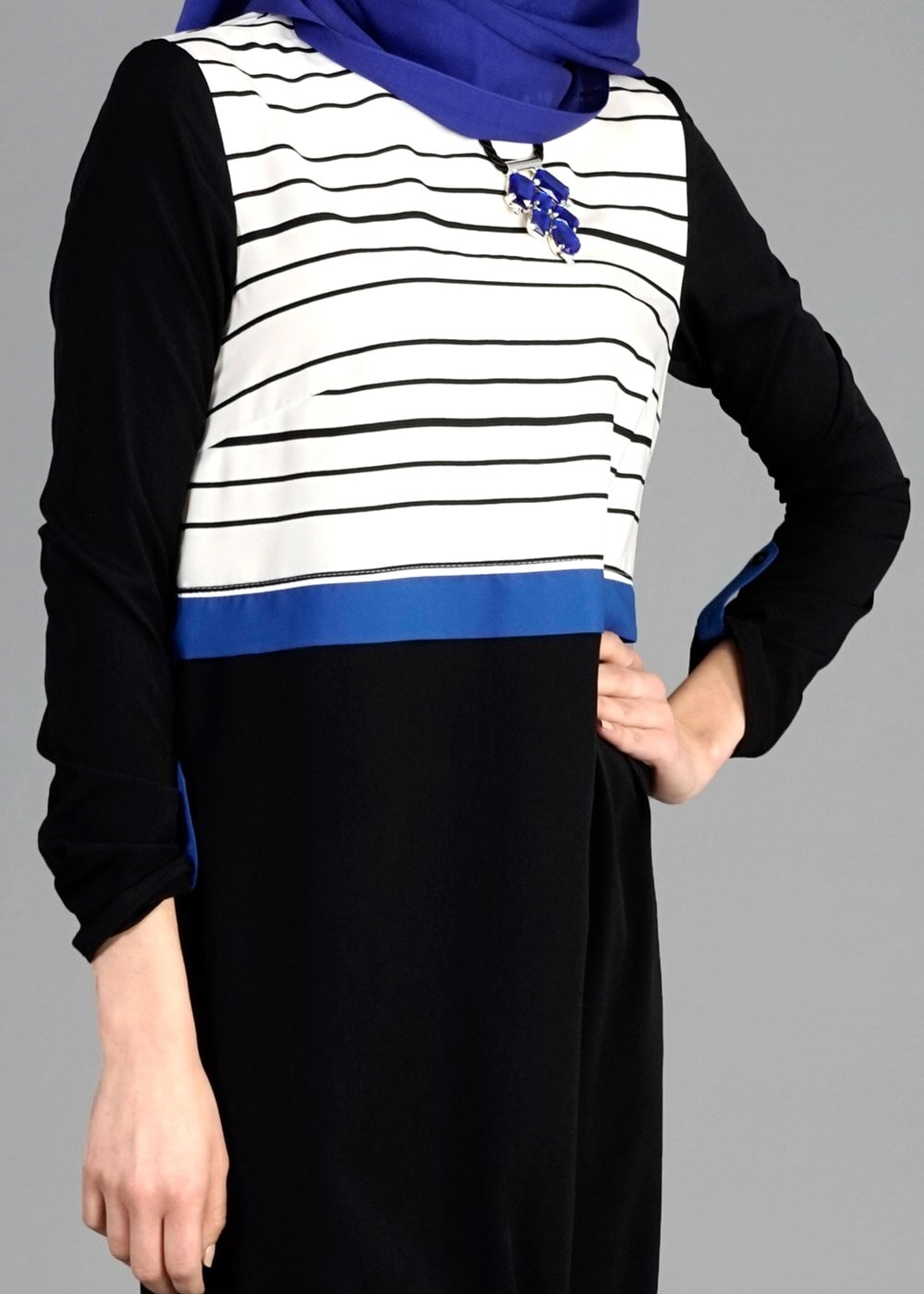 Tesettür giyim SİYAH T 4922 Rosa Düz Tesettür Tunik-Alv Fashion