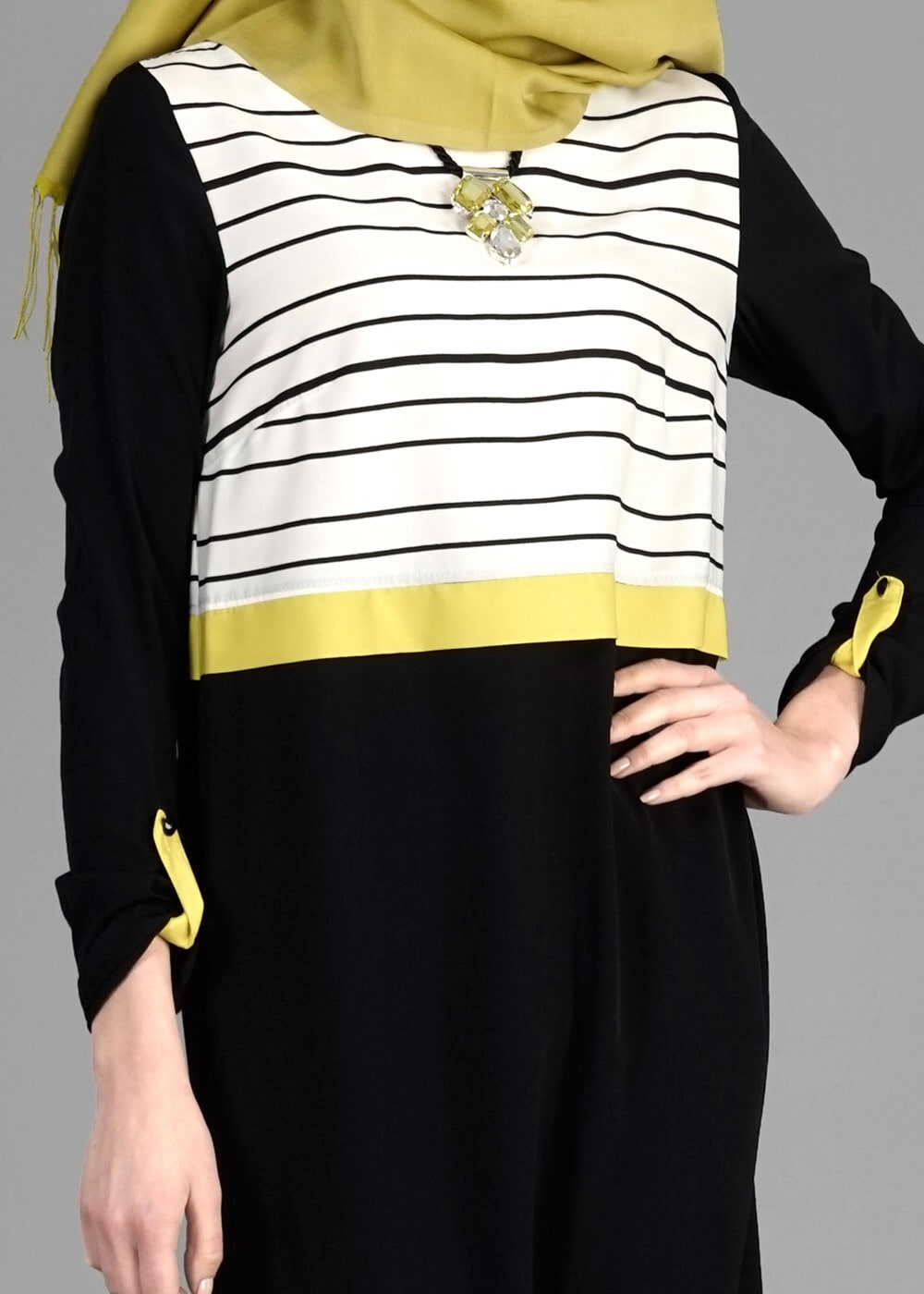 Tesettür giyim SİYAH T 4922 Rosa Düz Tesettür Tunik-Alv Fashion