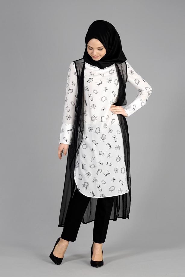 Vêtements hijab  T 4957 Verso 2li Tesettür Tunik-Alv Fashion - TRENDTESETTÜR