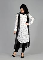 Vêtements hijab CRÈME T 4957 Verso 2li Tesettür Tunik-Alv Fashion
