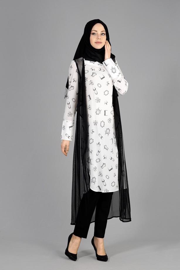 Hijab clothing  T 4957 Verso 2li Tesettür Tunik-Alv Fashion - TRENDTESETTÜR