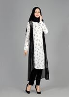 Hijab clothing CREAM T 4957 Verso 2li Tesettür Tunik-Alv Fashion