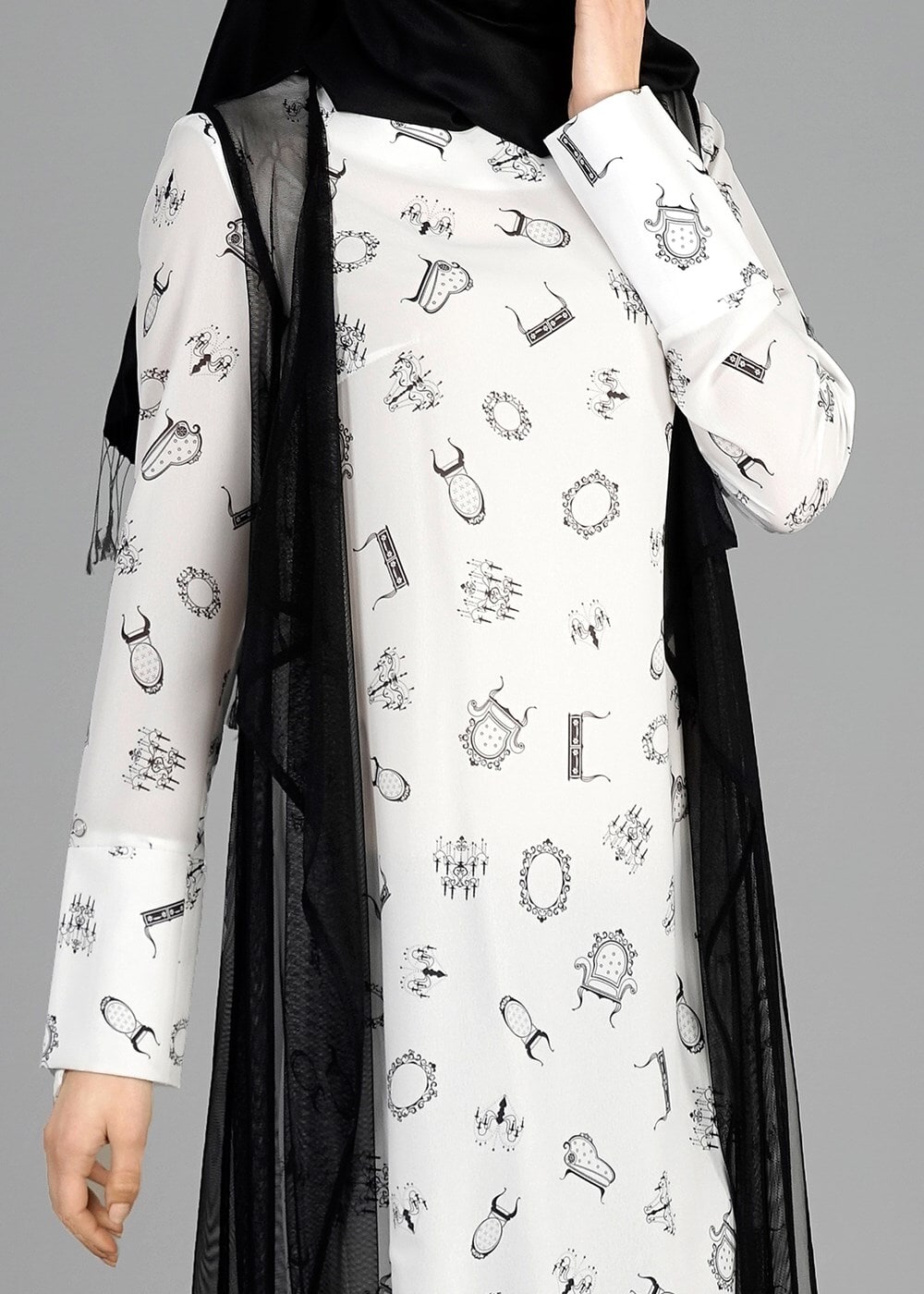 Vêtements hijab CRÈME T 4957 Verso 2li Tesettür Tunik-Alv Fashion