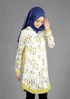 Tesettür giyim YEŞİL T 4958 Yakma Tesettür Tunik-Alv Fashion