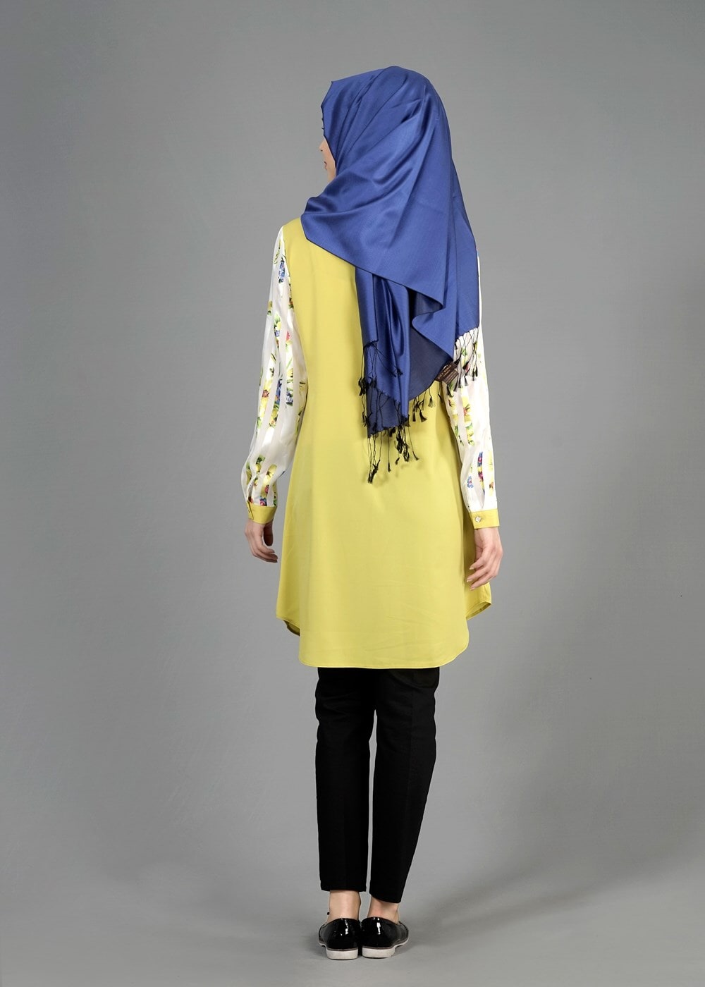 Tesettür giyim YEŞİL T 4958 Yakma Tesettür Tunik-Alv Fashion