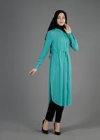 Tesettür giyim MAVİ T 4966 Lesa Tesettür Tunik-Alv Fashion