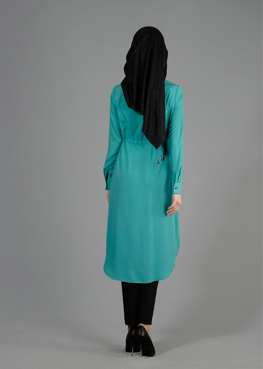 Tesettür giyim MAVİ T 4966 Lesa Tesettür Tunik-Alv Fashion