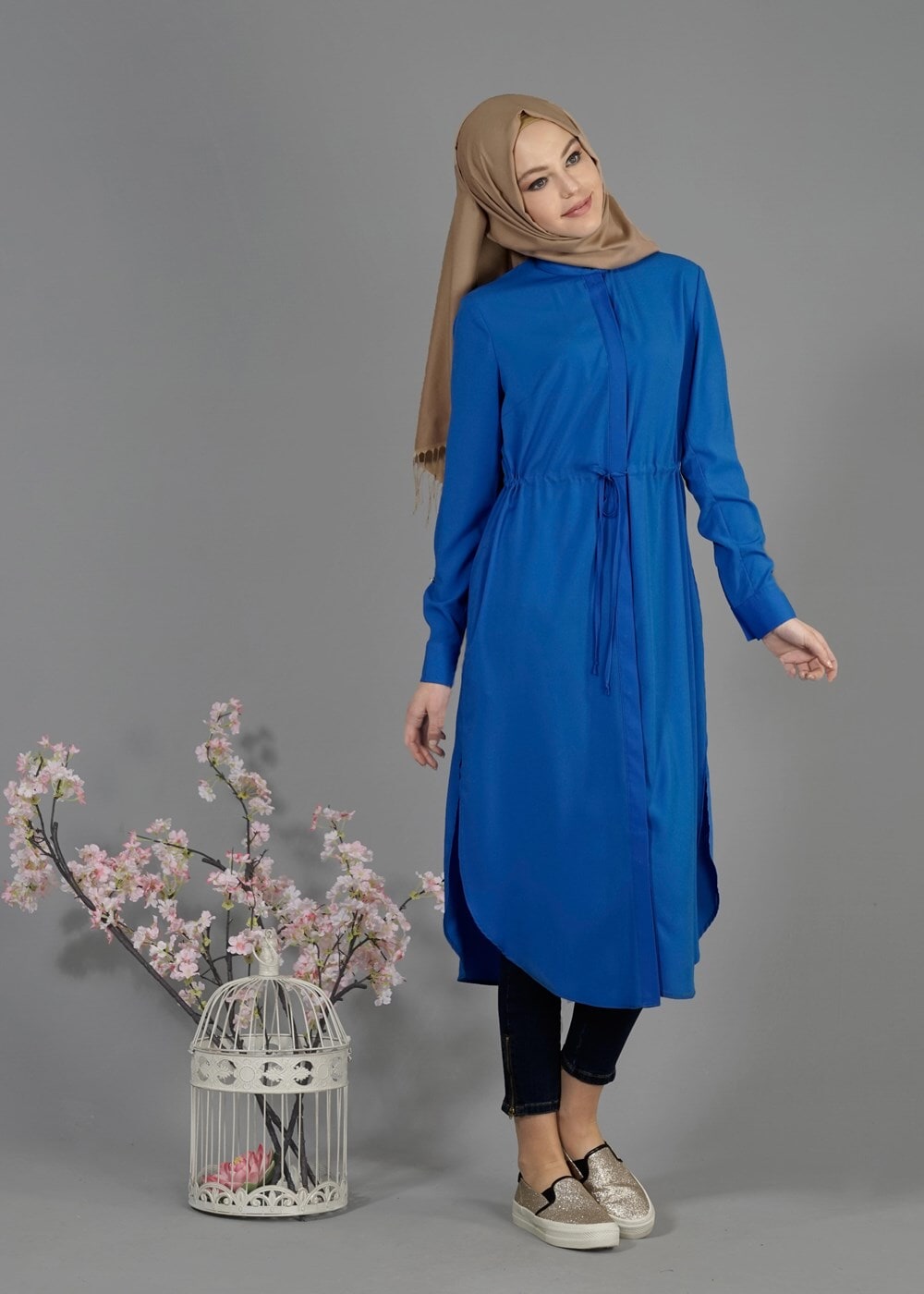 Tesettür giyim LACİVERT T 4966 Lesa Tesettür Tunik-Alv Fashion