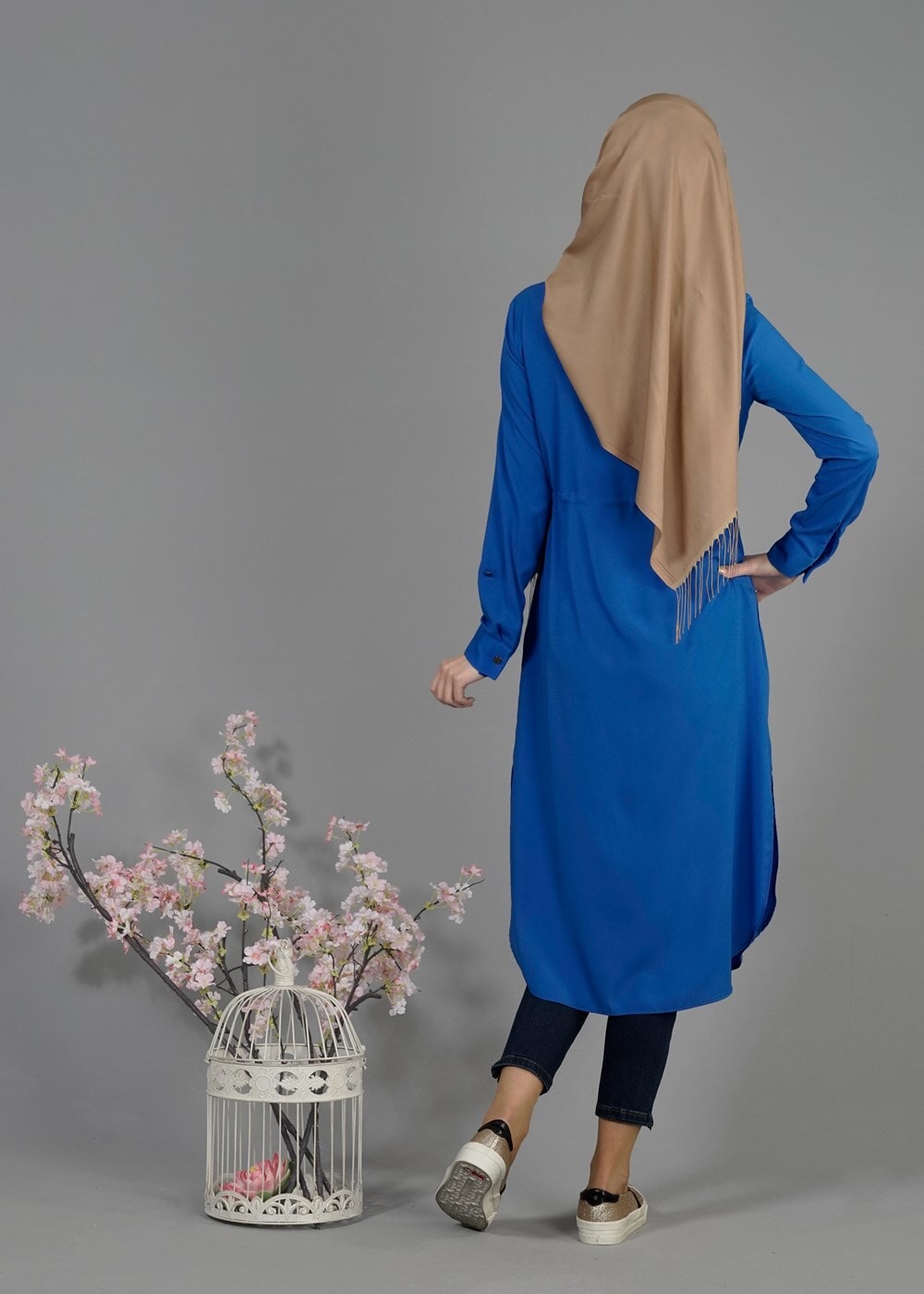 Tesettür giyim LACİVERT T 4966 Lesa Tesettür Tunik-Alv Fashion