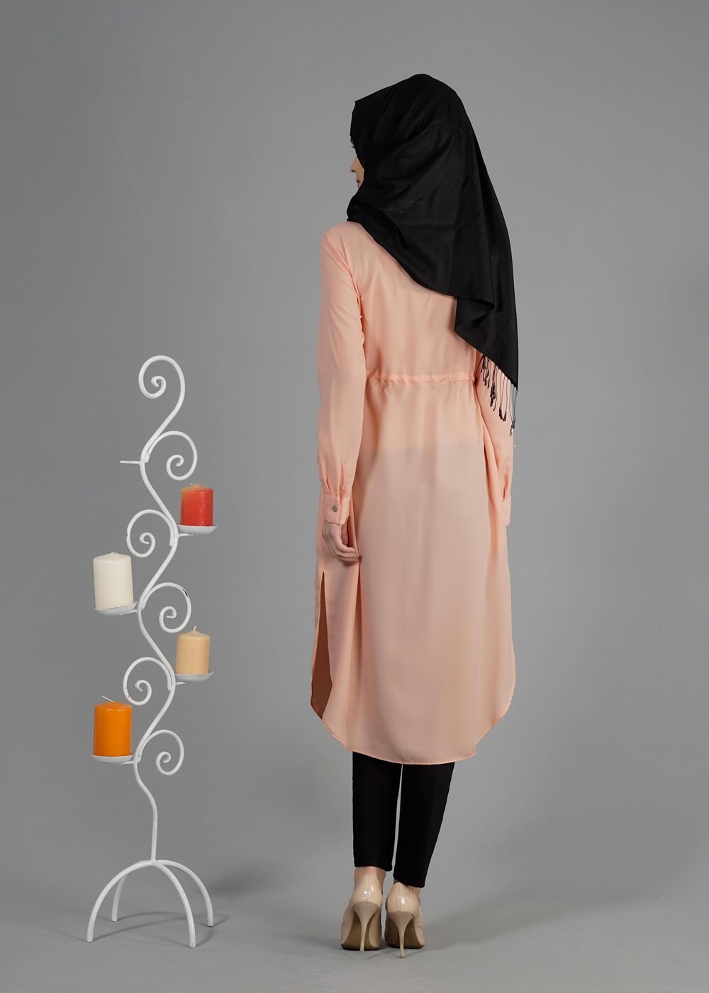 Tesettür giyim PUDRA T 4966 Lesa Tesettür Tunik-Alv Fashion