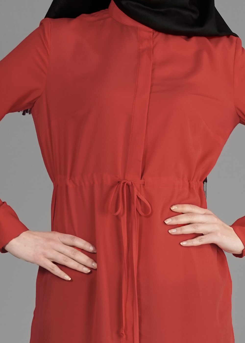 Tesettür giyim KIRMIZI T 4966 Lesa Tesettür Tunik-Alv Fashion