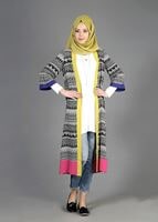 Tesettür giyim SİYAH T 4877-1 Burble Crep 2Li Tesettür Tunik-Alv Fashion
