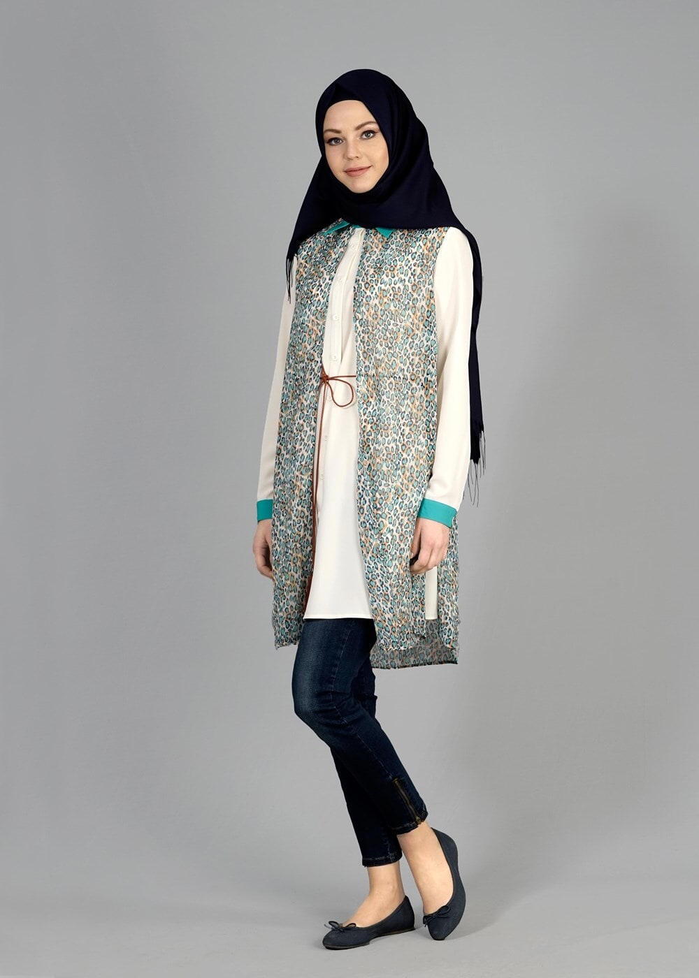 Tesettür giyim MAVİ T 4947-1 Evita Tesettür Tunik-Alv Fashion