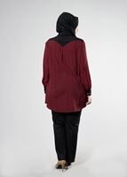 Tesettür giyim BORDO T 2483 Eliz Tesettür Tunik-Alv Fashion
