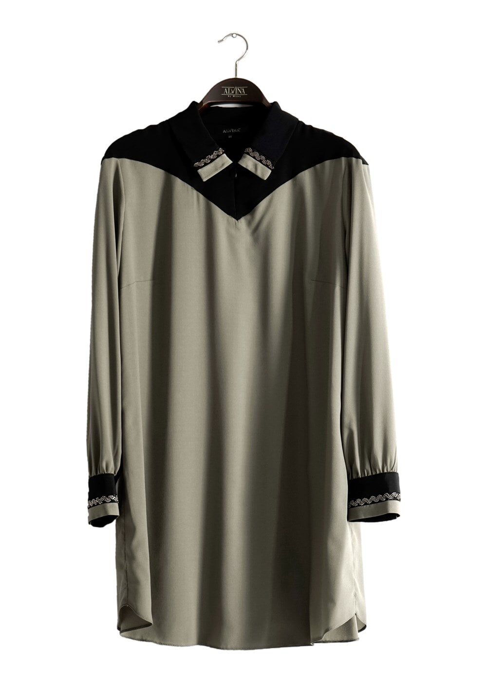 Tesettür giyim HAKİ T 2483 Eliz Tesettür Tunik-Alv Fashion